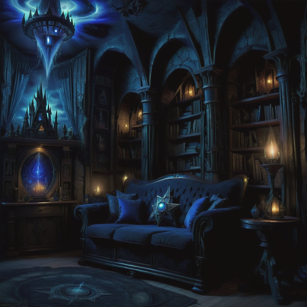 00160-[number]-3649268051-dark, eerie,Magical Wizard's Tower, Sofa,Decorative Cushions_Pillows,Shelves,Enchanted Amulet, Warp-Faced Technique tapestry and.png